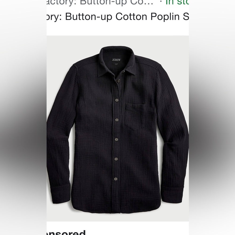 Jcrew garçon double gauze black shirt